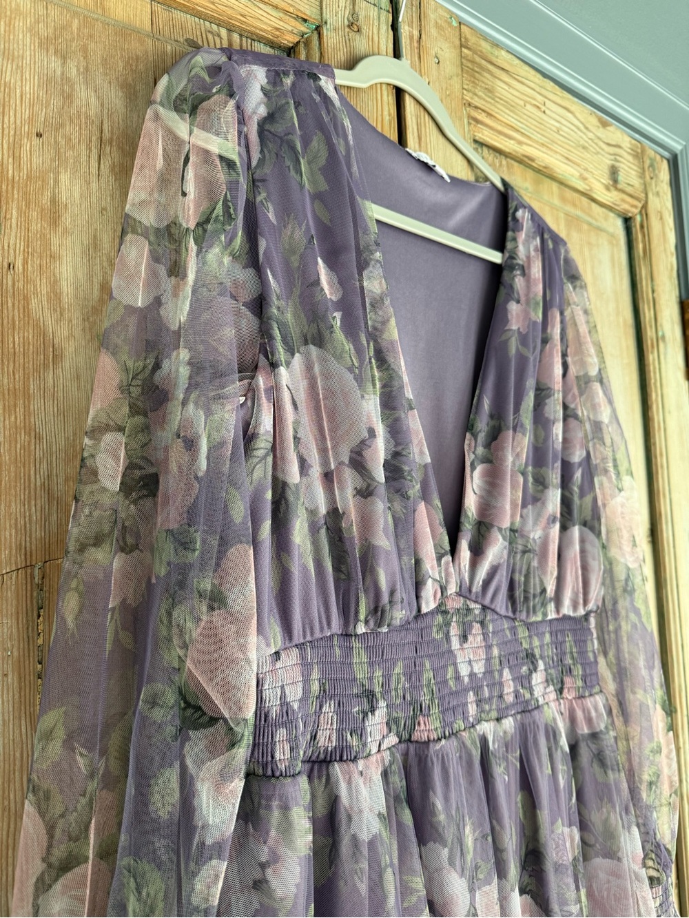 Baltic Born Lavender Floral V-Neck Maxi Dress size 2X - Picture 4 of 11